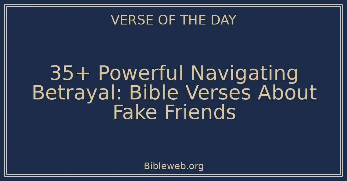 35+ Powerful Navigating Betrayal: Bible Verses About Fake Friends