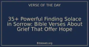 35+ Powerful Finding Solace in Sorrow: Bible Verses About Grief That Offer Hope