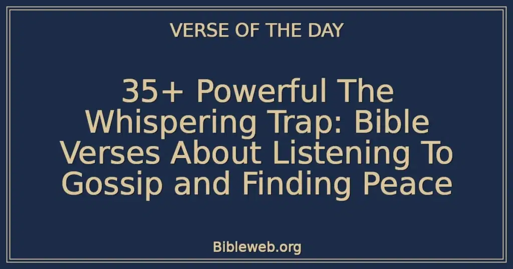 35+ Powerful The Whispering Trap: Bible Verses About Listening To Gossip and Finding Peace