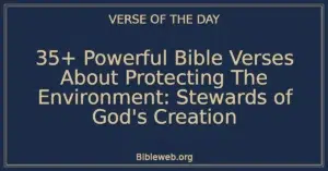 35+ Powerful Bible Verses About Protecting The Environment: Stewards of God's Creation