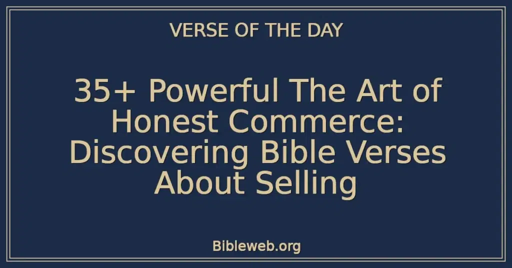 35+ Powerful The Art of Honest Commerce: Discovering Bible Verses About Selling