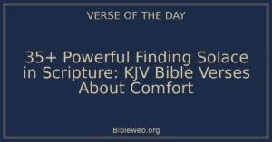 35+ Powerful Finding Solace in Scripture: KJV Bible Verses About Comfort