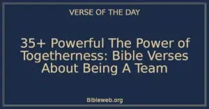 35+ Powerful The Power of Togetherness: Bible Verses About Being A Team