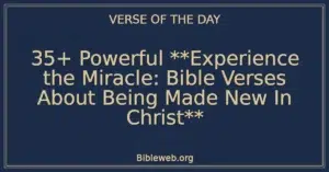 35+ Powerful **Experience the Miracle: Bible Verses About Being Made New In Christ**