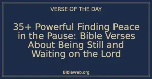 35+ Powerful Finding Peace in the Pause: Bible Verses About Being Still and Waiting on the Lord