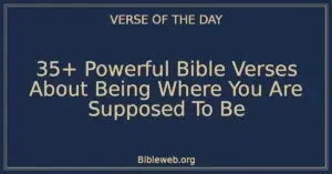 35+ Powerful Bible Verses About Being Where You Are Supposed To Be