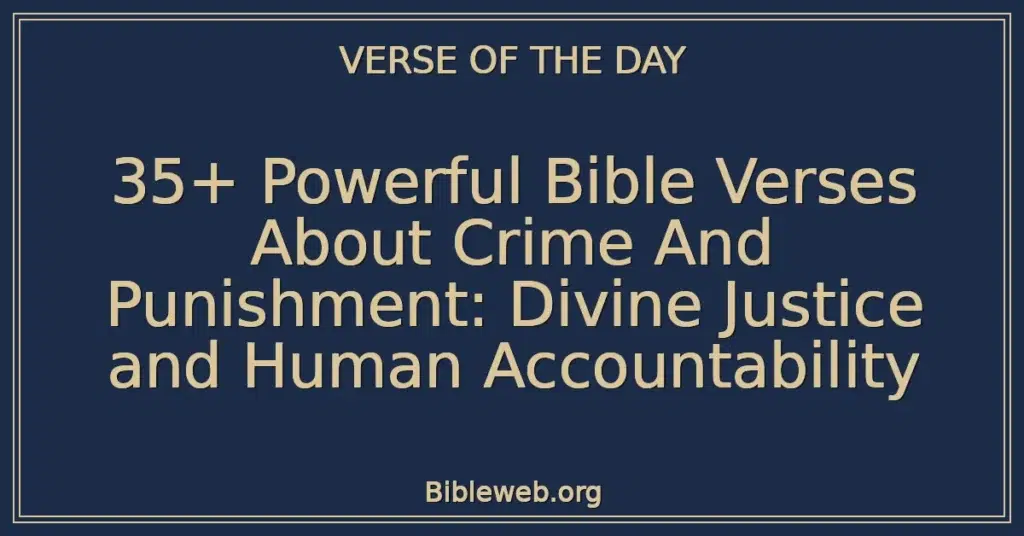35+ Powerful Bible Verses About Crime And Punishment: Divine Justice and Human Accountability