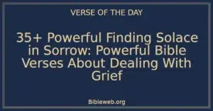 35+ Powerful Finding Solace in Sorrow: Powerful Bible Verses About Dealing With Grief