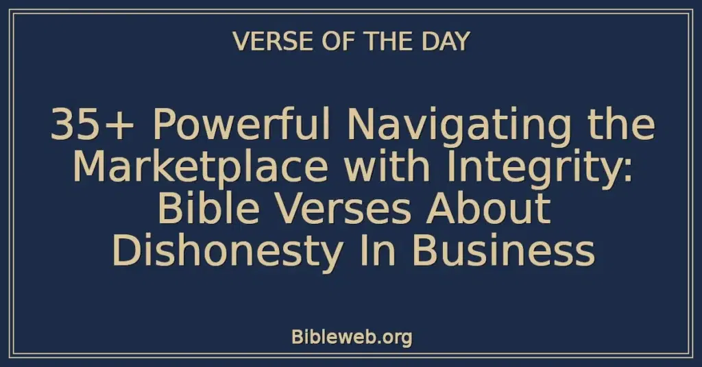 35+ Powerful Navigating the Marketplace with Integrity: Bible Verses About Dishonesty In Business