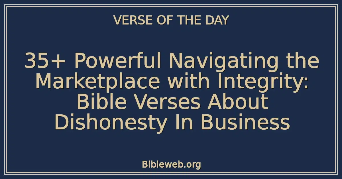 35+ Powerful Navigating the Marketplace with Integrity: Bible Verses About Dishonesty In Business