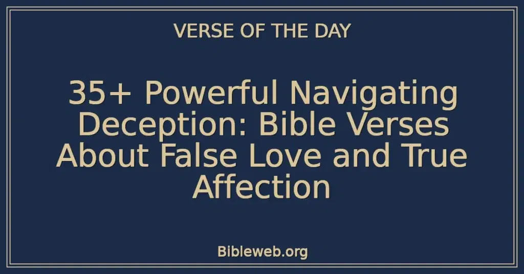 35+ Powerful Navigating Deception: Bible Verses About False Love and True Affection