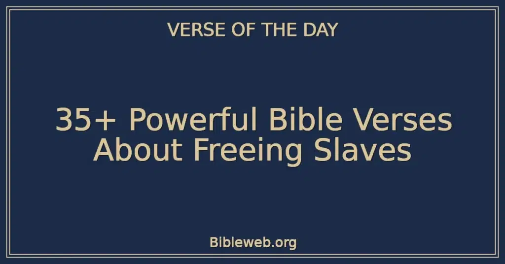35+ Powerful Bible Verses About Freeing Slaves