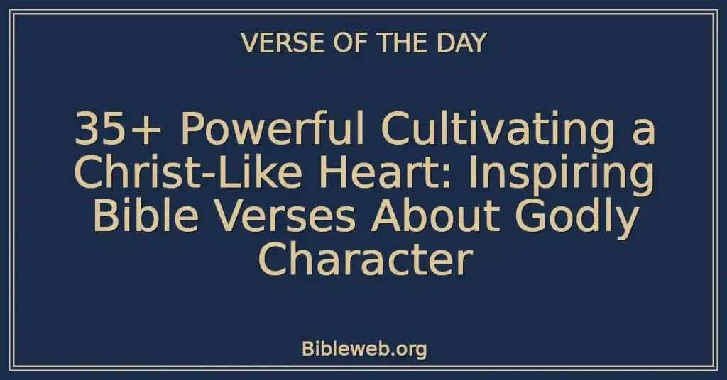 35+ Powerful Cultivating a Christ-Like Heart: Inspiring Bible Verses About Godly Character
