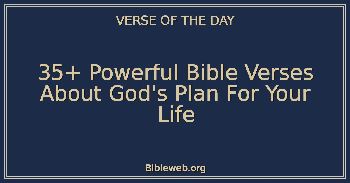 35+ Powerful Bible Verses About God's Plan For Your Life