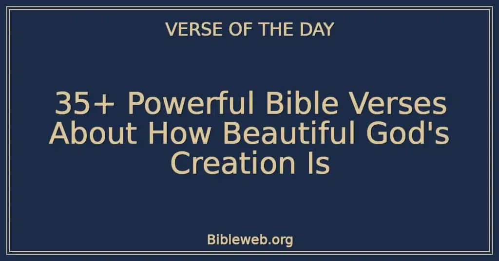 35+ Powerful Bible Verses About How Beautiful God's Creation Is
