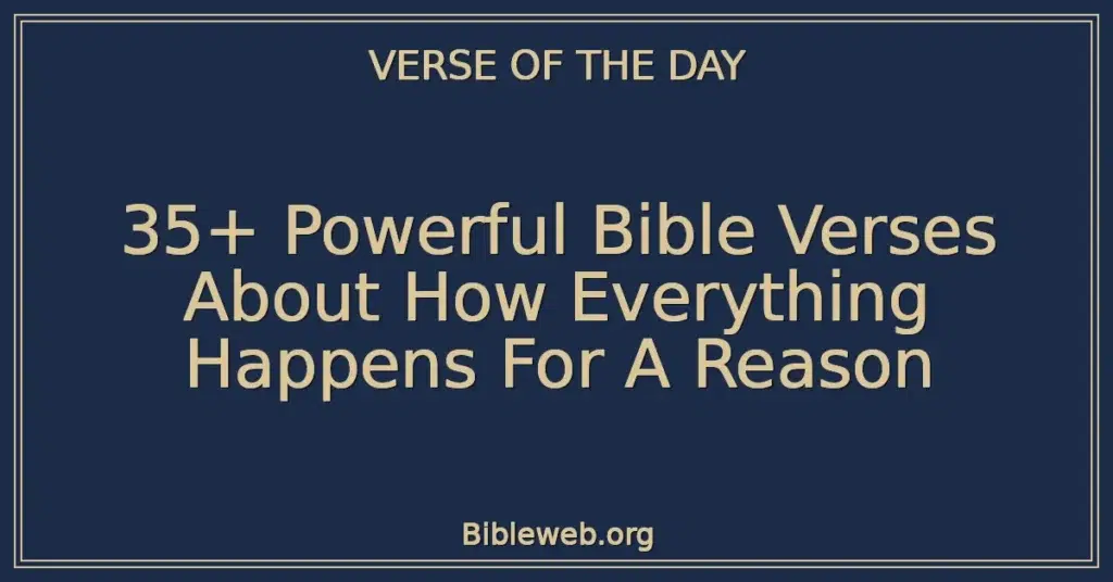35+ Powerful Bible Verses About How Everything Happens For A Reason