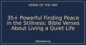 35+ Powerful Finding Peace in the Stillness: Bible Verses About Living a Quiet Life