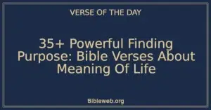 35+ Powerful Finding Purpose: Bible Verses About Meaning Of Life