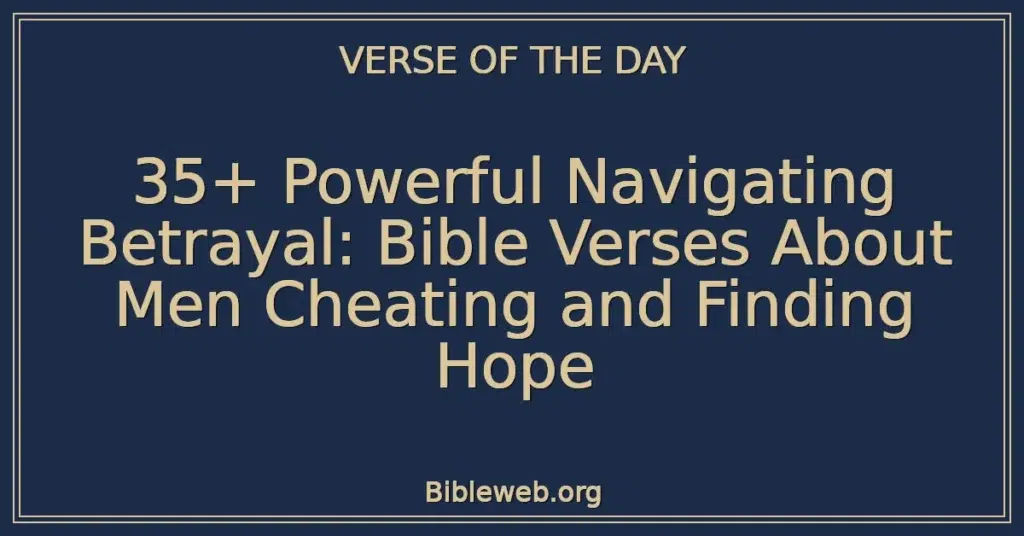 35+ Powerful Navigating Betrayal: Bible Verses About Men Cheating and Finding Hope