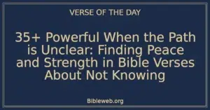 35+ Powerful When the Path is Unclear: Finding Peace and Strength in Bible Verses About Not Knowing
