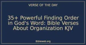 35+ Powerful Finding Order in God's Word: Bible Verses About Organization KJV