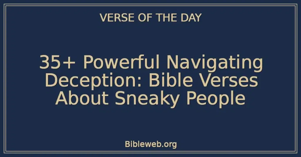 35+ Powerful Navigating Deception: Bible Verses About Sneaky People