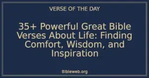 35+ Powerful Great Bible Verses About Life: Finding Comfort, Wisdom, and Inspiration
