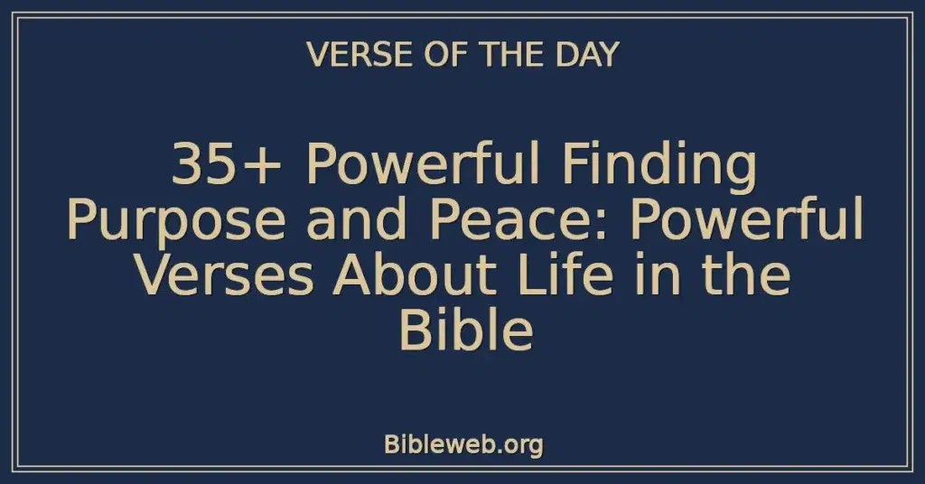 35+ Powerful Finding Purpose and Peace: Powerful Verses About Life in the Bible