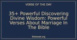 35+ Powerful Discovering Divine Wisdom: Powerful Verses About Marriage In The Bible