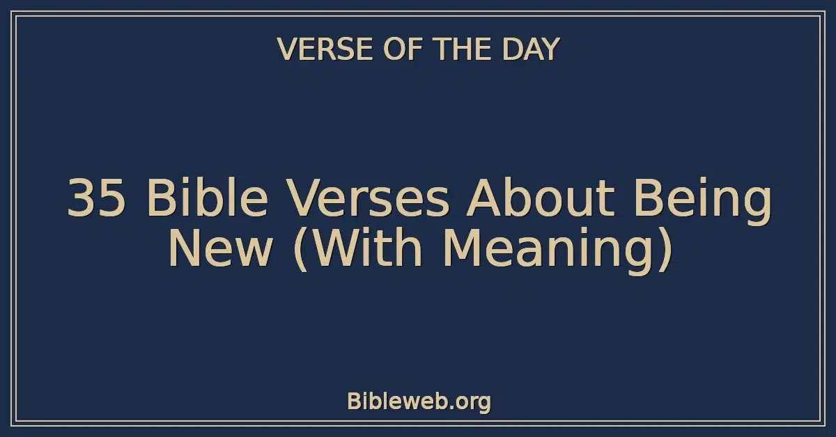 35 Bible Verses About Being New (With Meaning)