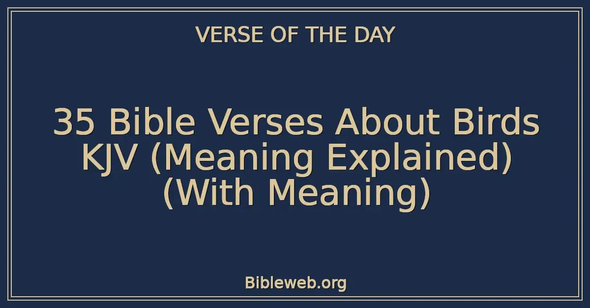 35 Bible Verses About Birds KJV (Meaning Explained) (With Meaning)